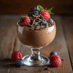 Cottage Cheese Chocolate Mousse served in glass