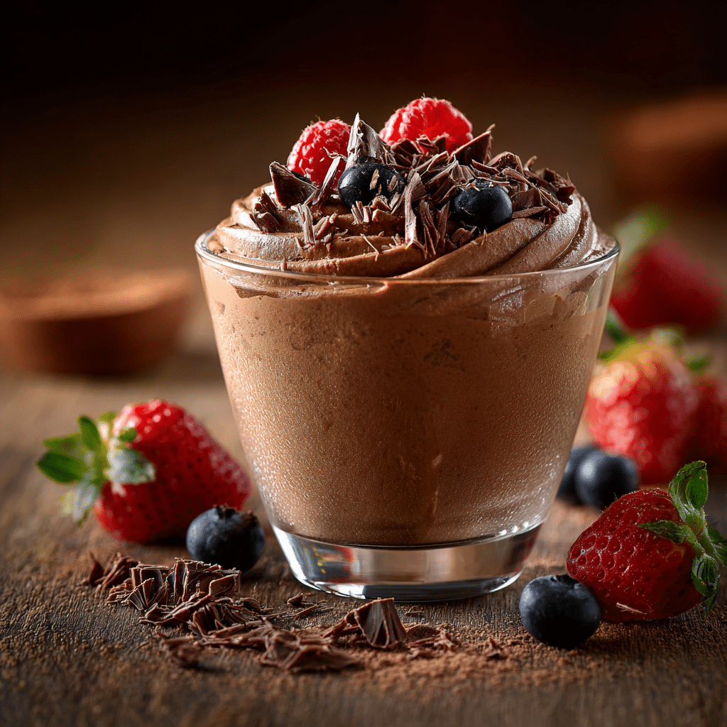  Cottage Cheese Chocolate Mousse served in glass
