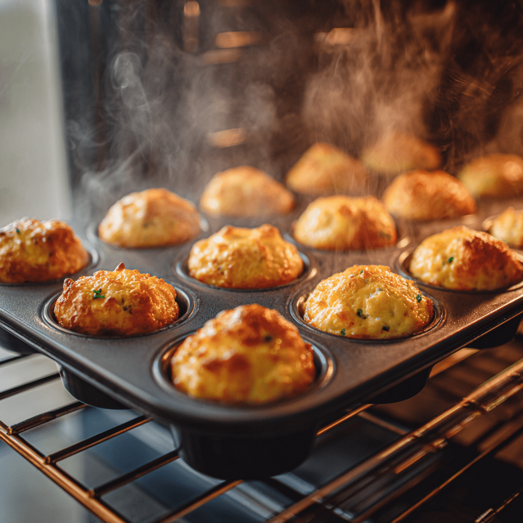 Served cottage cheese egg bites with herbs