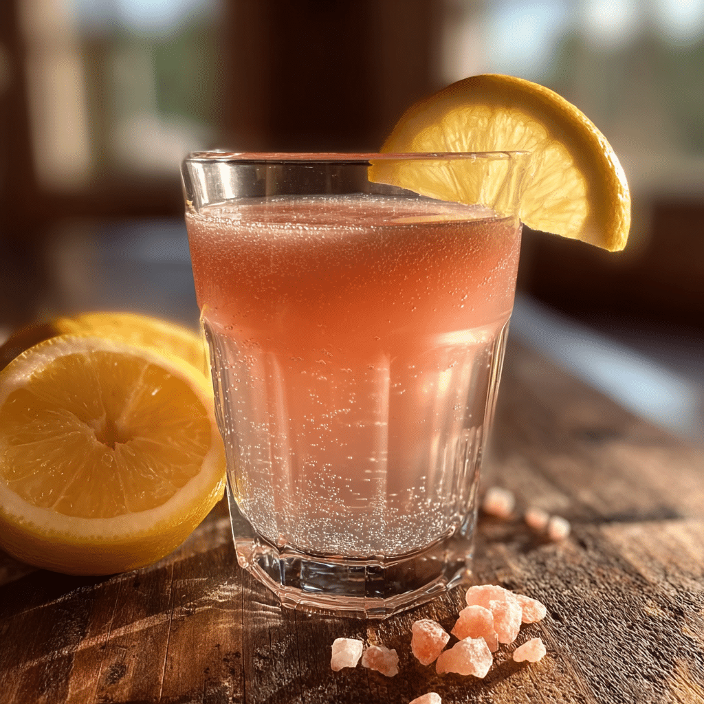 Pink salt trick recipe with lemon and water