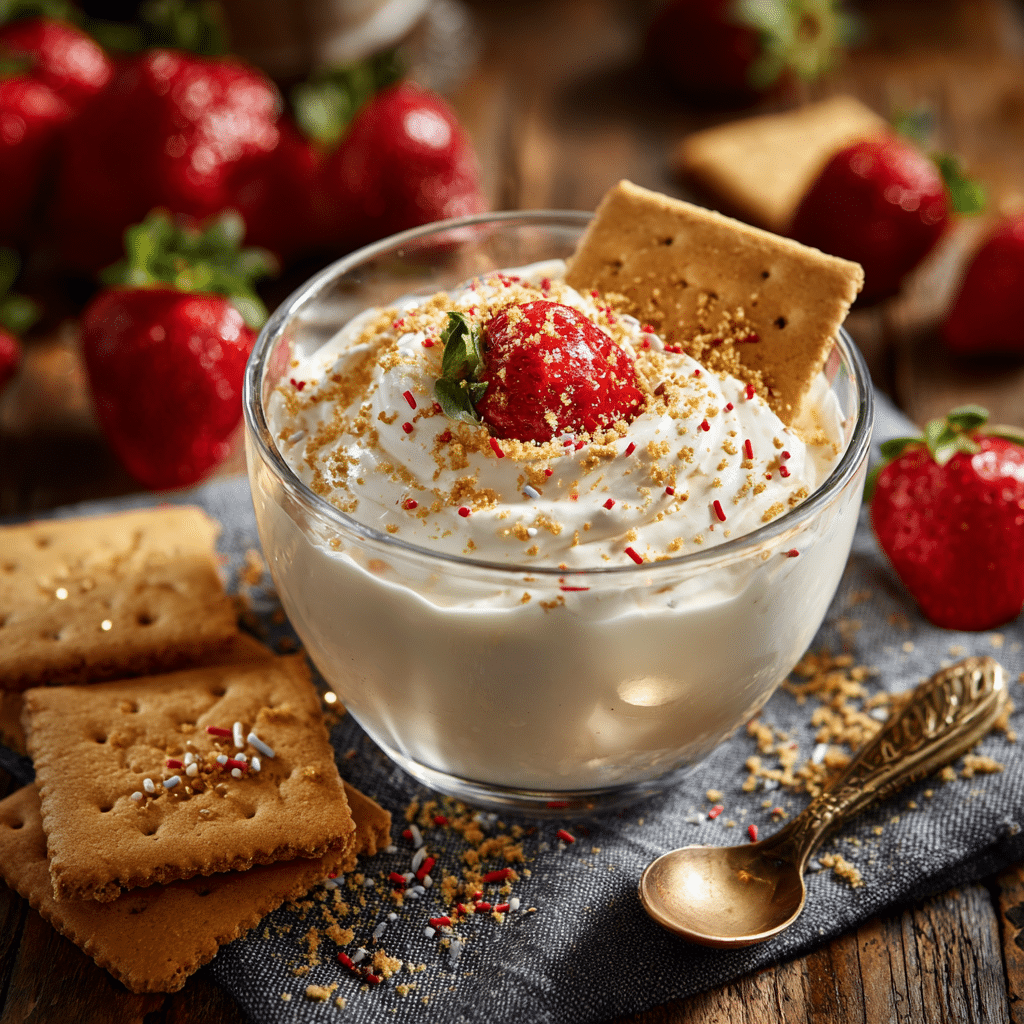 Fluffy Yogurt with sprinkles and graham crackers