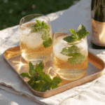 Hugo Spritz cocktail served outdoors