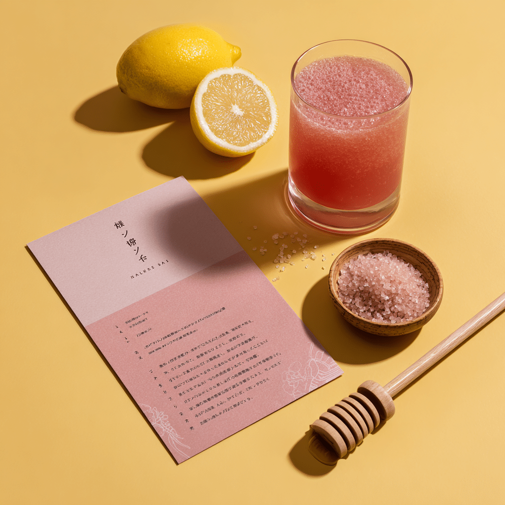  Japanese pink salt recipe card layout