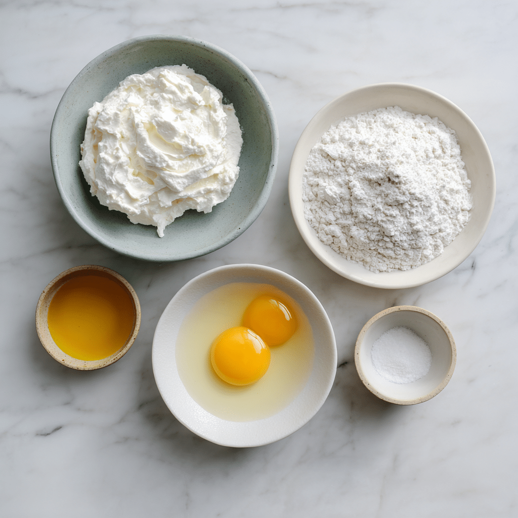 5 ingredients for homemade protein bagels