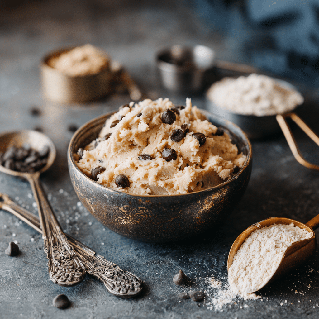 Protein Cookie Dough: A Healthy Treat with 10g of Protein in Every Bite 5 Protein cookie dough in bowl