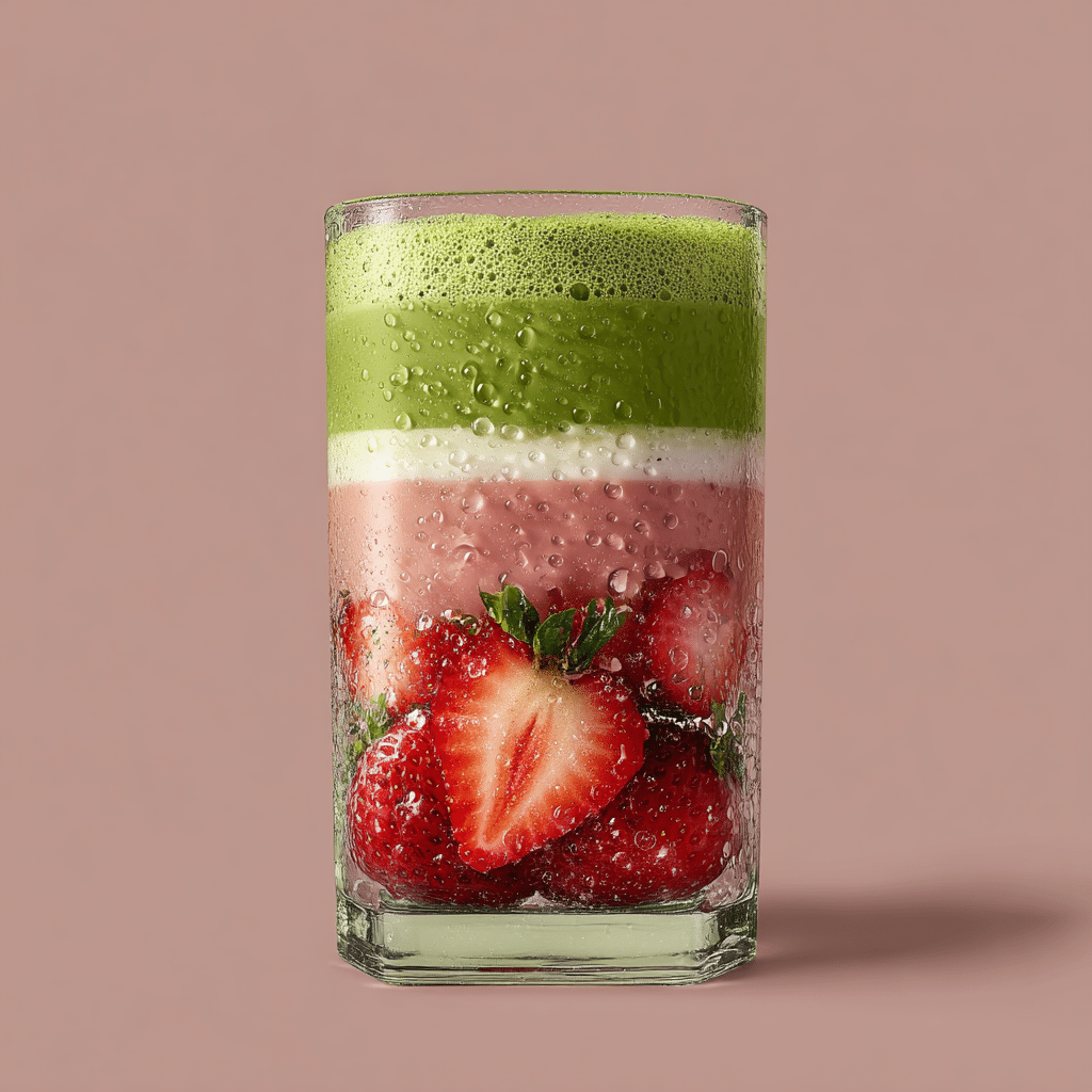 Strawberry matcha latte served with brunch