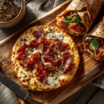 Cottage cheese flatbread baked on parchment