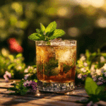 serving mint julep recipe outdoors