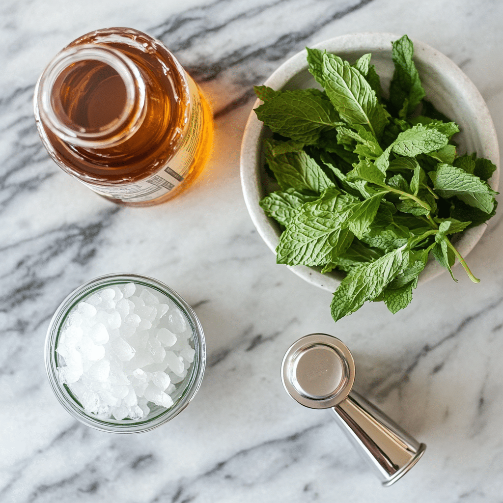 mint julep recipe ingredients bourbon mint ice syrup