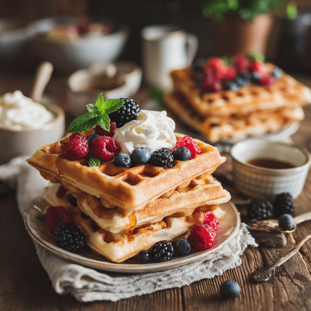 serving homemade waffle recipe