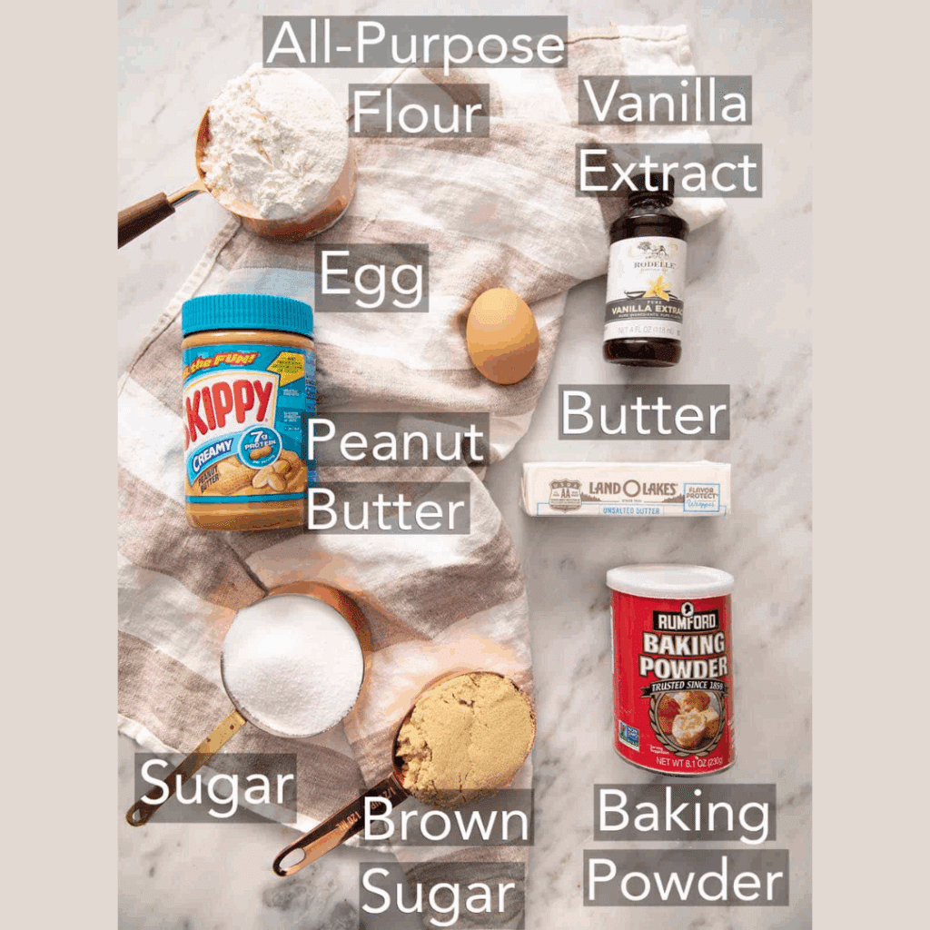 Fork marks on peanut butter cookies before baking