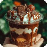 Loaded brownie cheesecake cup with toppings