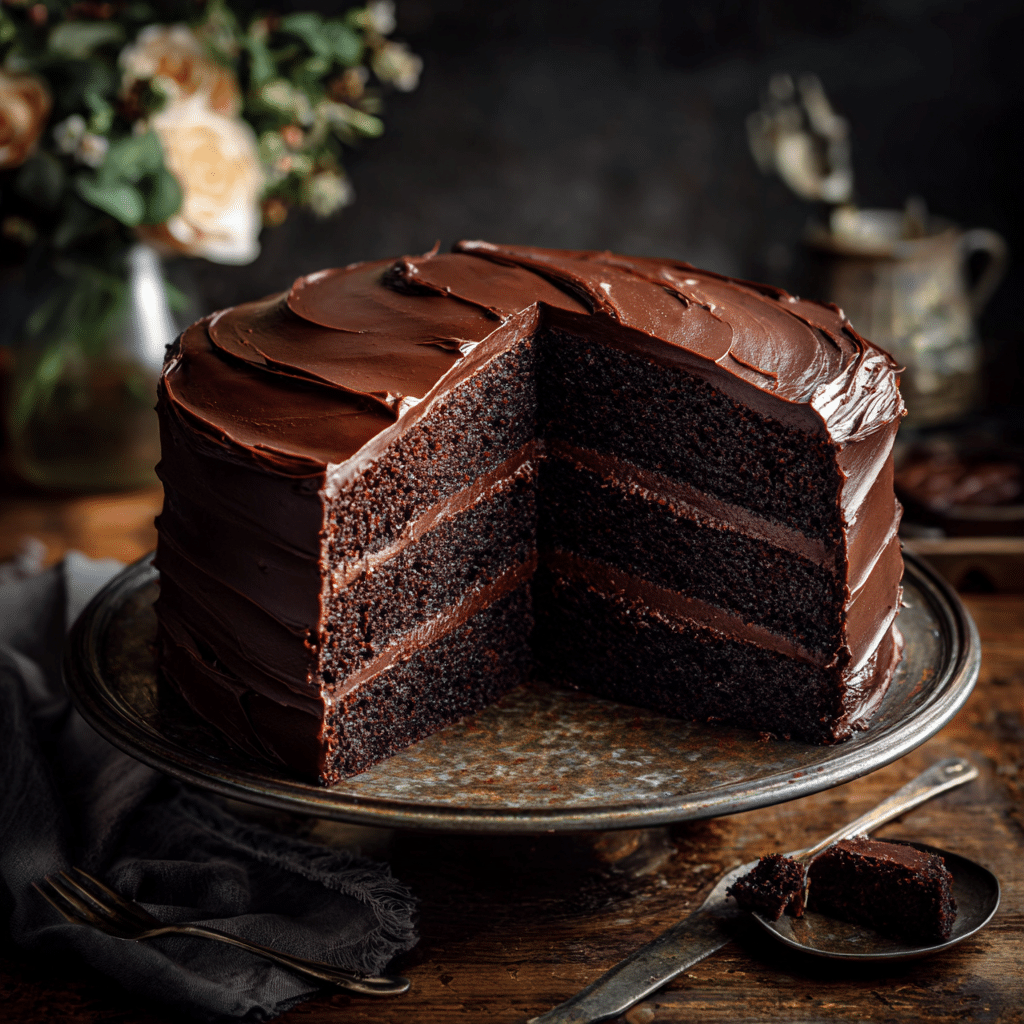 Matilda Cake Recipe 4 Matilda cake with glossy chocolate fudge frosting”