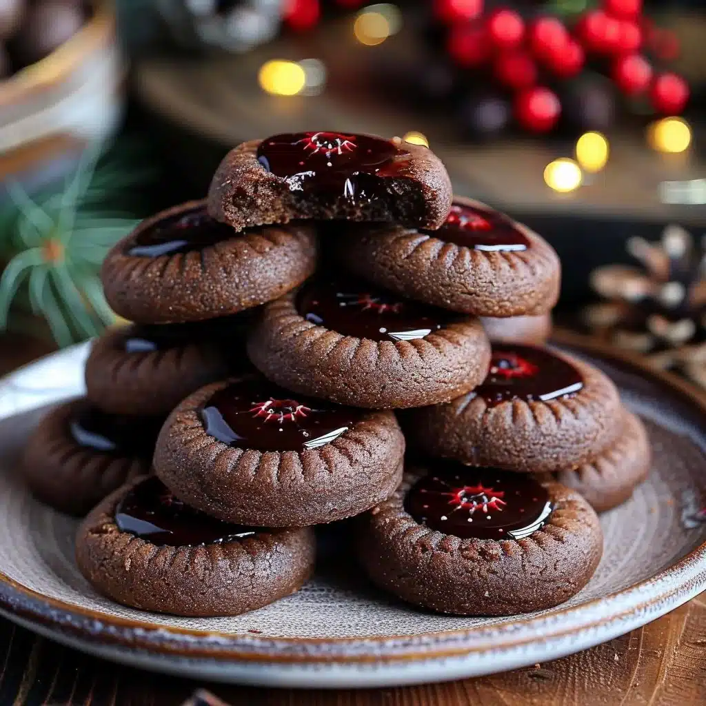 Delicious Chocolate Thumbprint Cookies with a chocolate center and rich texture