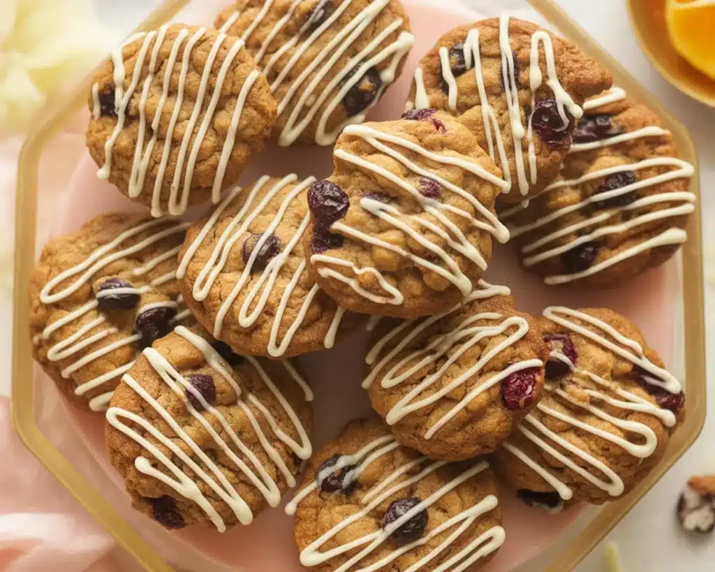 Chewy Cranberry Orange Oatmeal Cookies with cranberries and orange zest