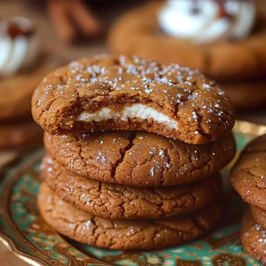 Delicious Gingerbread Cheesecake Cookies decorated on a festive plate