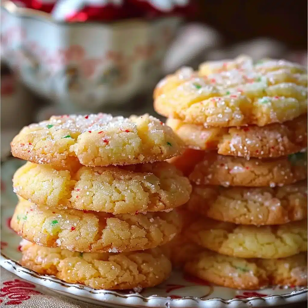 Butter Cookies Made with Cake Mix 4 Delicious homemade butter cookies made with cake mix on a baking tray