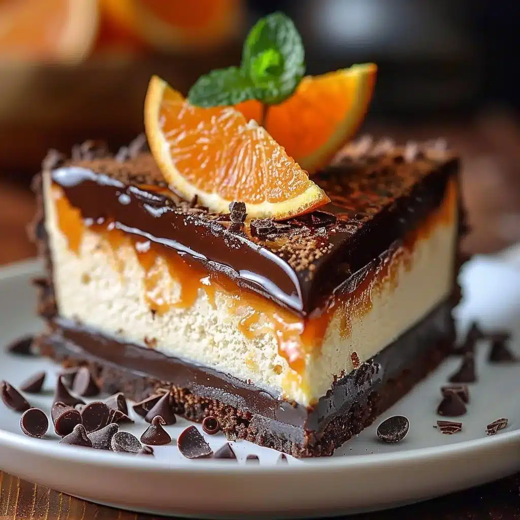 Chocolate Orange Cheesecake 4 Delicious Chocolate Orange Cheesecake topped with chocolate shavings and orange slices