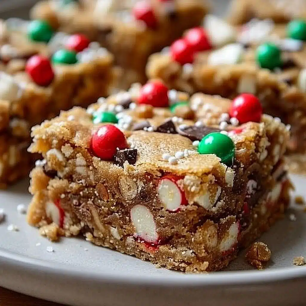 Christmas Cookie Bars 4 Delicious Christmas cookie bars topped with festive decorations