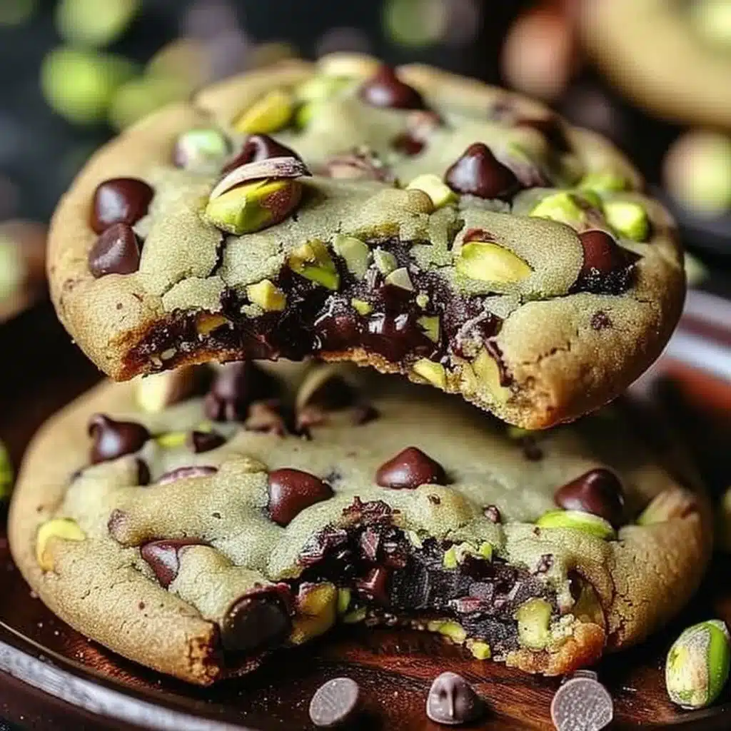 Pistachio Cream Chocolate Cookies 3 Pistachio Cream Chocolate filled with rich pistachio cream, a delicious treat.