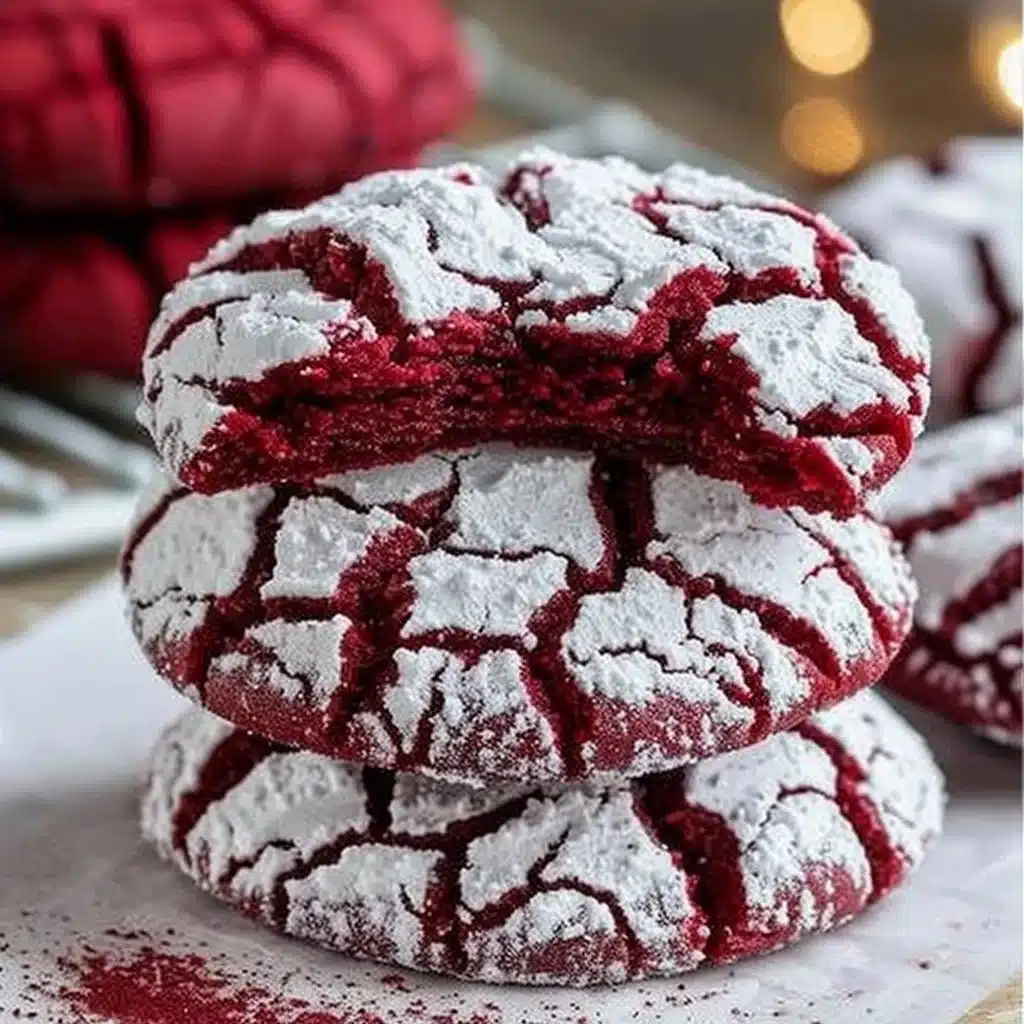 Red Velvet Crinkle Cookies 4 Delicious Red Velvet Crinkle Cookies fresh out of the oven