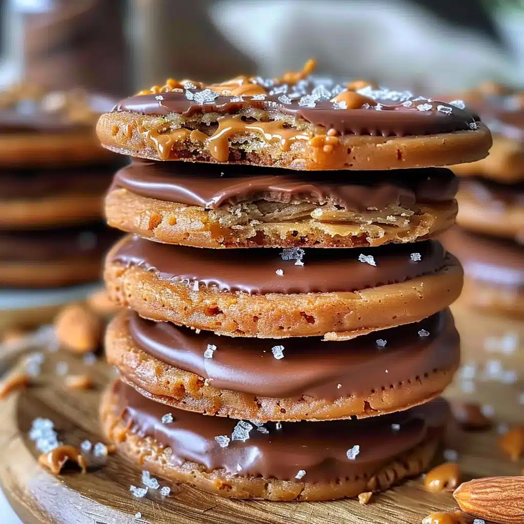 Ultimate Twix-Style Cookies 4 Delicious homemade Twix-style cookies topped with chocolate and caramel