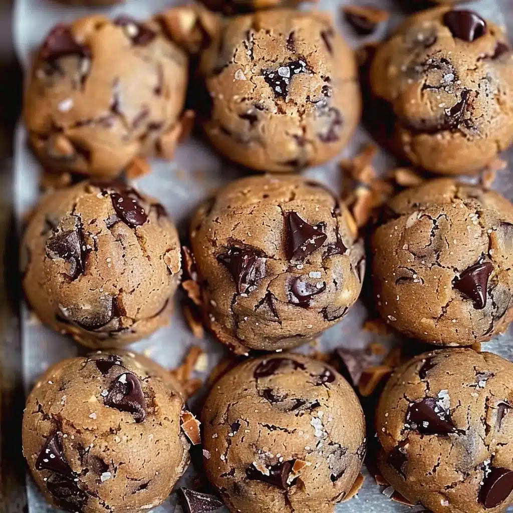 Browned Butter Toffee Chocolate Chip Cookies 4 Batch of browned butter toffee chocolate chip cookies on a cooling rack