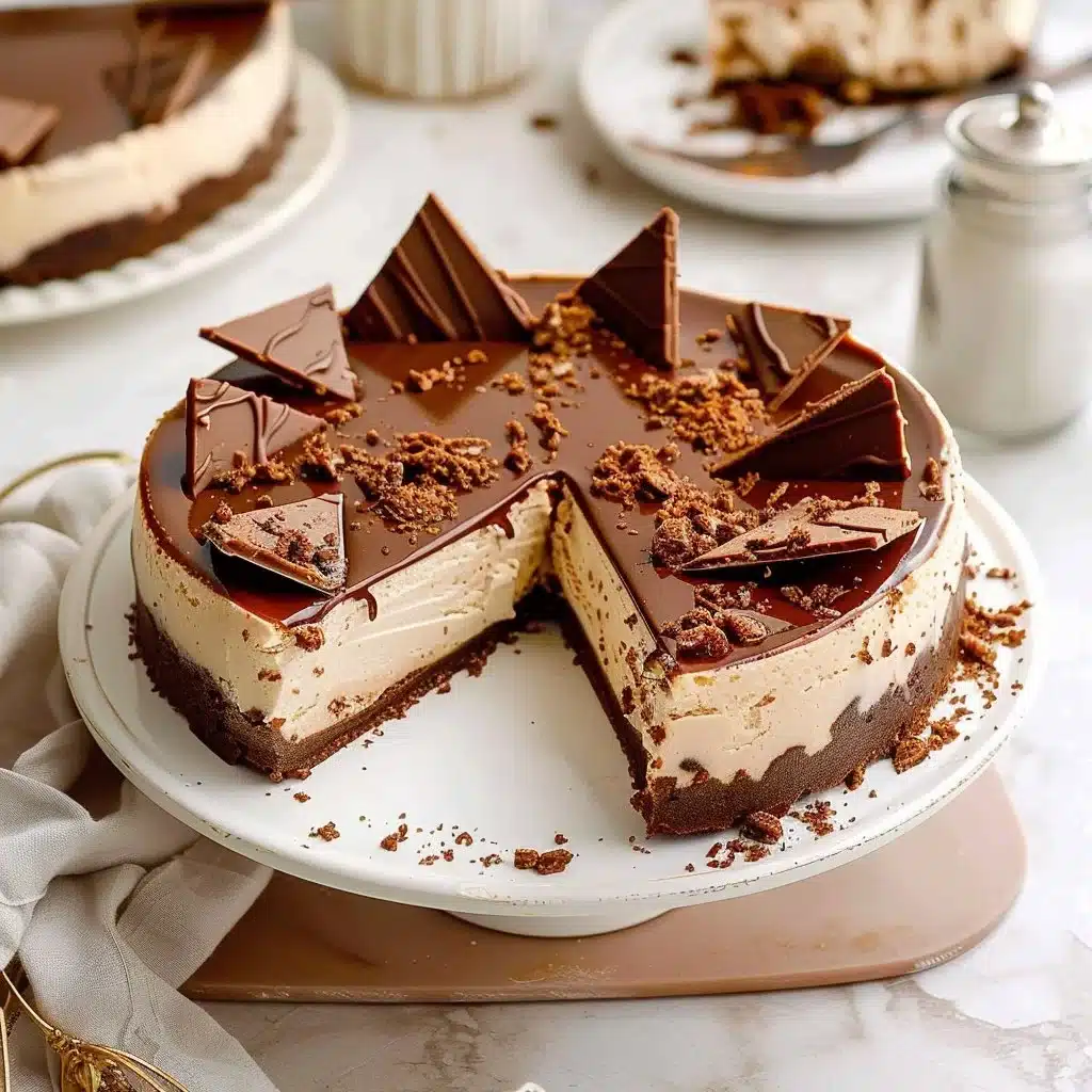 Daim Cheesecake 4 Deliciously rich Daim Cheesecake topped with crushed Daim chocolate