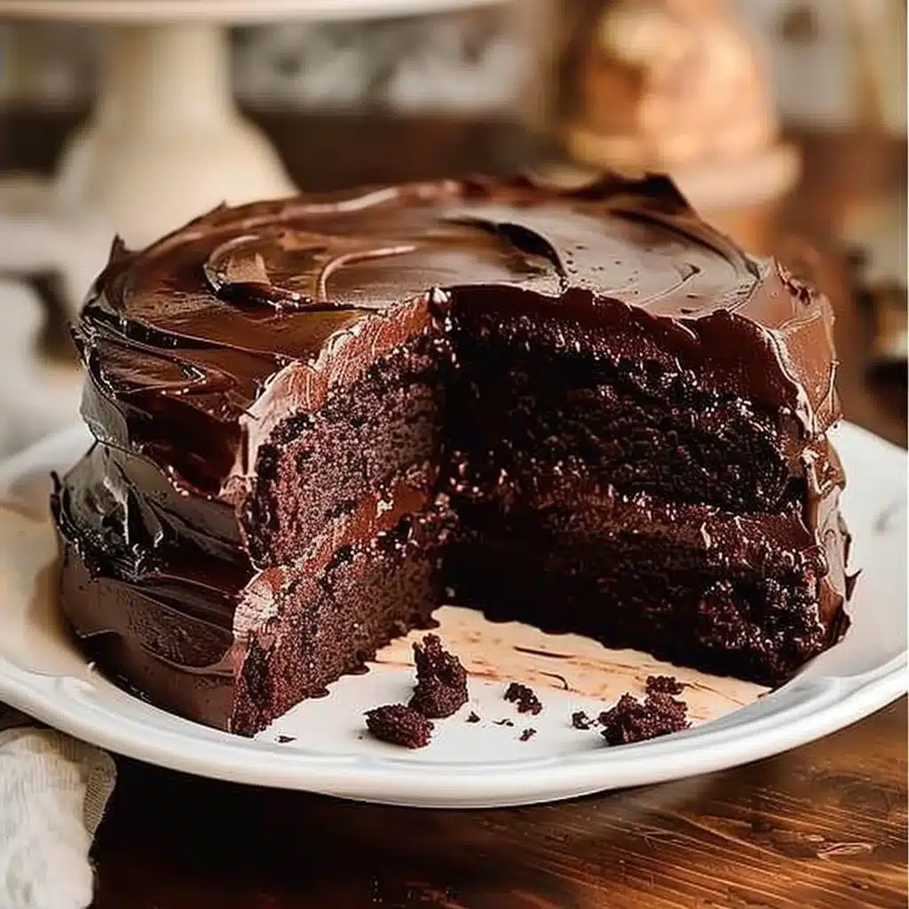 Matilda's Chocolate Cake 4 Delicious Matilda's Chocolate Cake topped with chocolate frosting and sprinkles