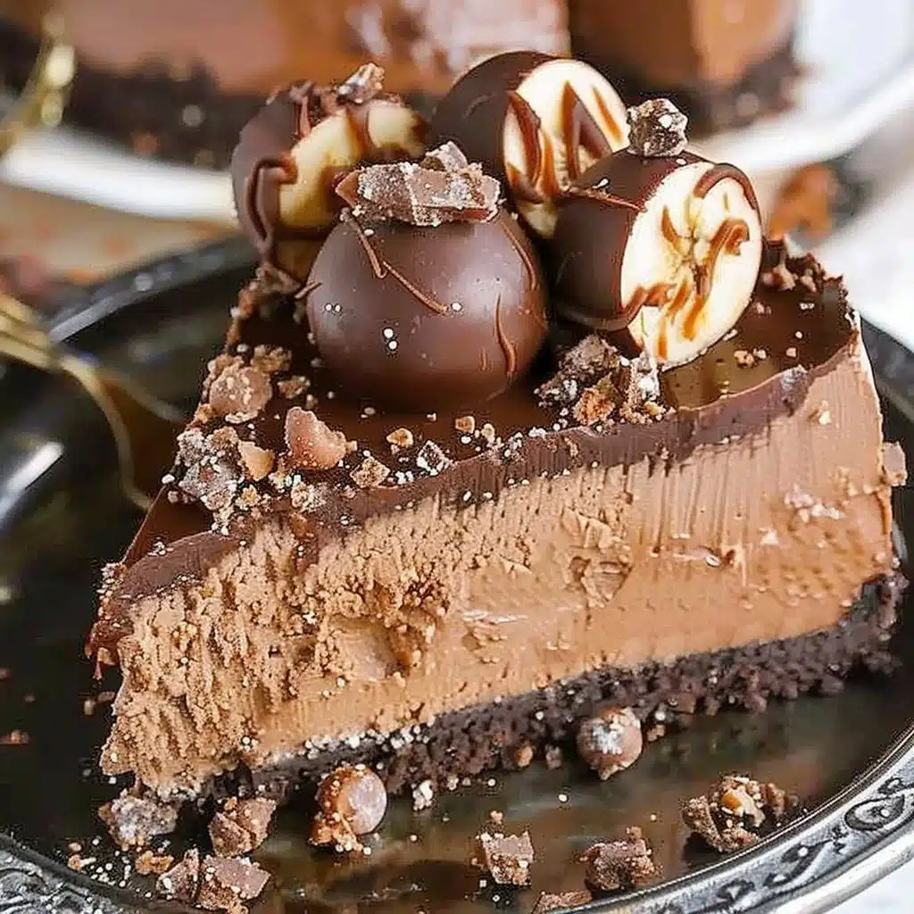 Nutella Cheesecake 4 Delicious Nutella Cheesecake topped with chocolate and hazelnuts