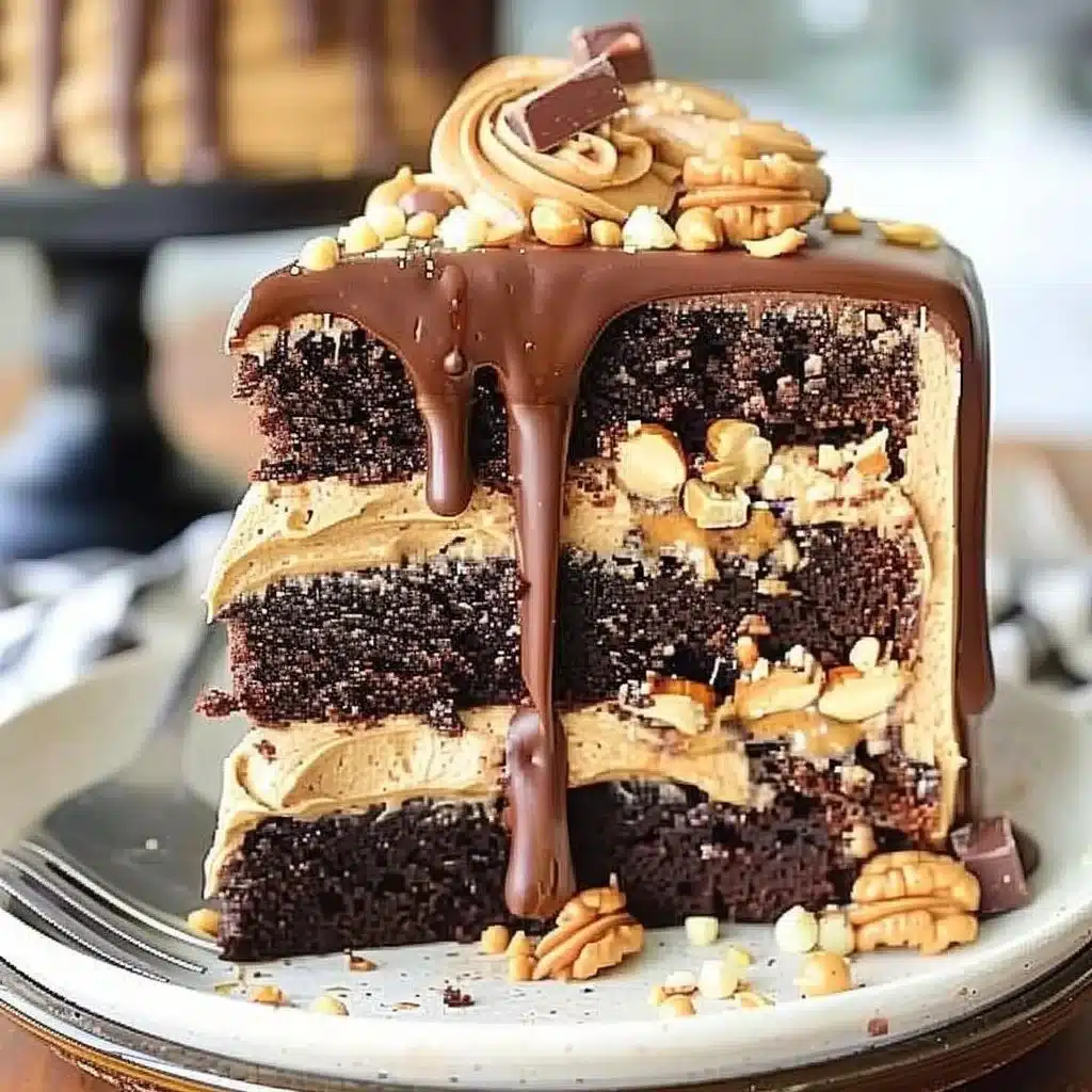 Peanut Butter Chocolate Layer Cake 4 Peanut Butter Chocolate Layer Cake with decadent layers and frosting