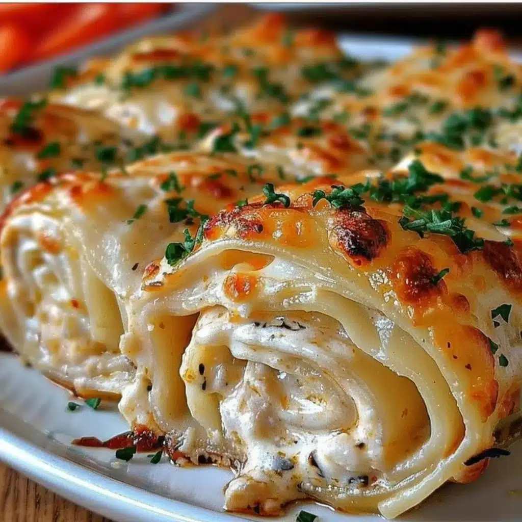 Chicken Alfredo Lasagna Rolls 6 Chicken Alfredo Lasagna Rolls