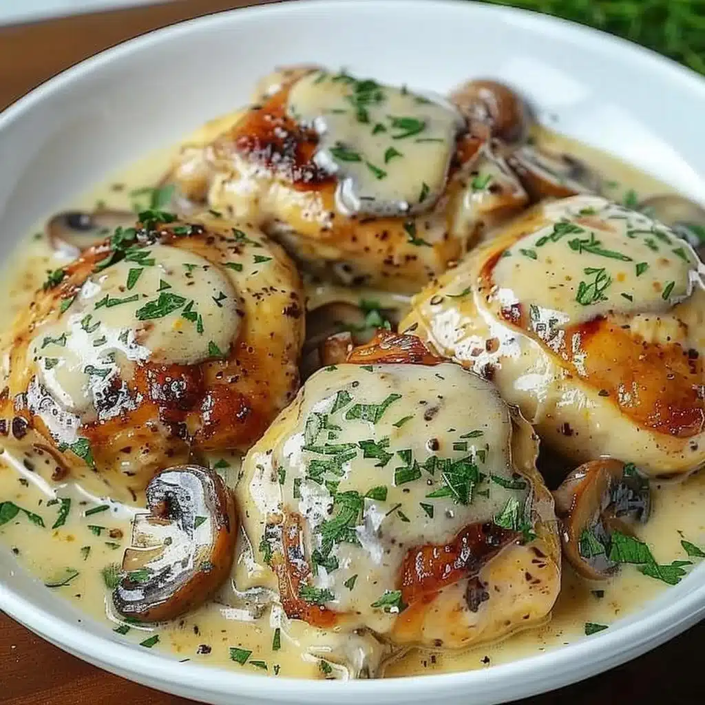 Creamy Garlic Mushroom Chicken Thighs 3 Creamy Garlic Mushroom Chicken Thighs