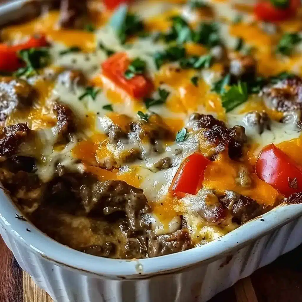 Low Carb Philly Cheesesteak Casserole 3 Low Carb Philly Cheesesteak Casserole