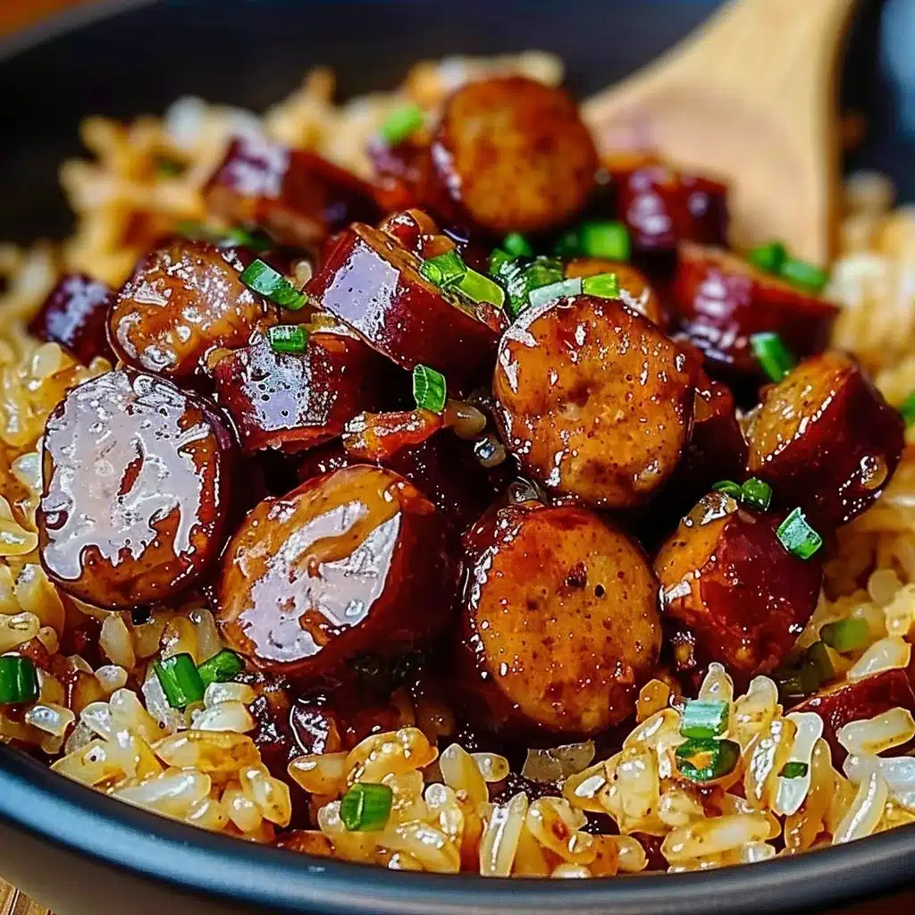 One-Pan Sweet and Tangy BBQ Sausage Rice 6 One-Pan Sweet and Tangy BBQ Sausage Rice