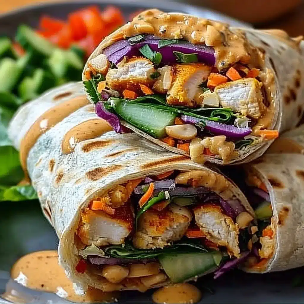 Thai Peanut Chicken Wraps 3 Thai Peanut Chicken Wraps