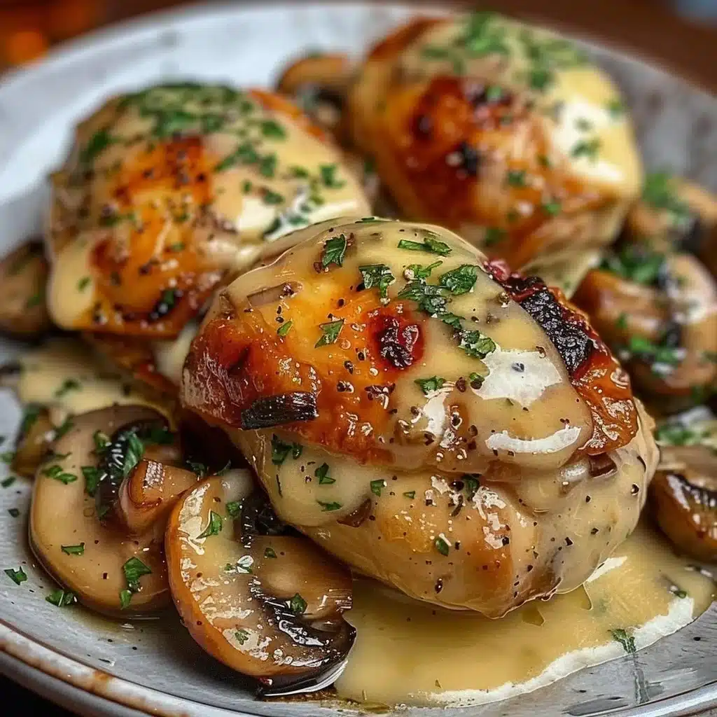 Cheesy Garlic Butter Mushroom Stuffed Chicken 3 Cheesy Garlic Butter Mushroom Stuffed Chicken