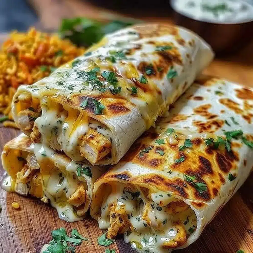 Cheesy Garlic Chicken Wraps 3 Cheesy Garlic Chicken Wraps