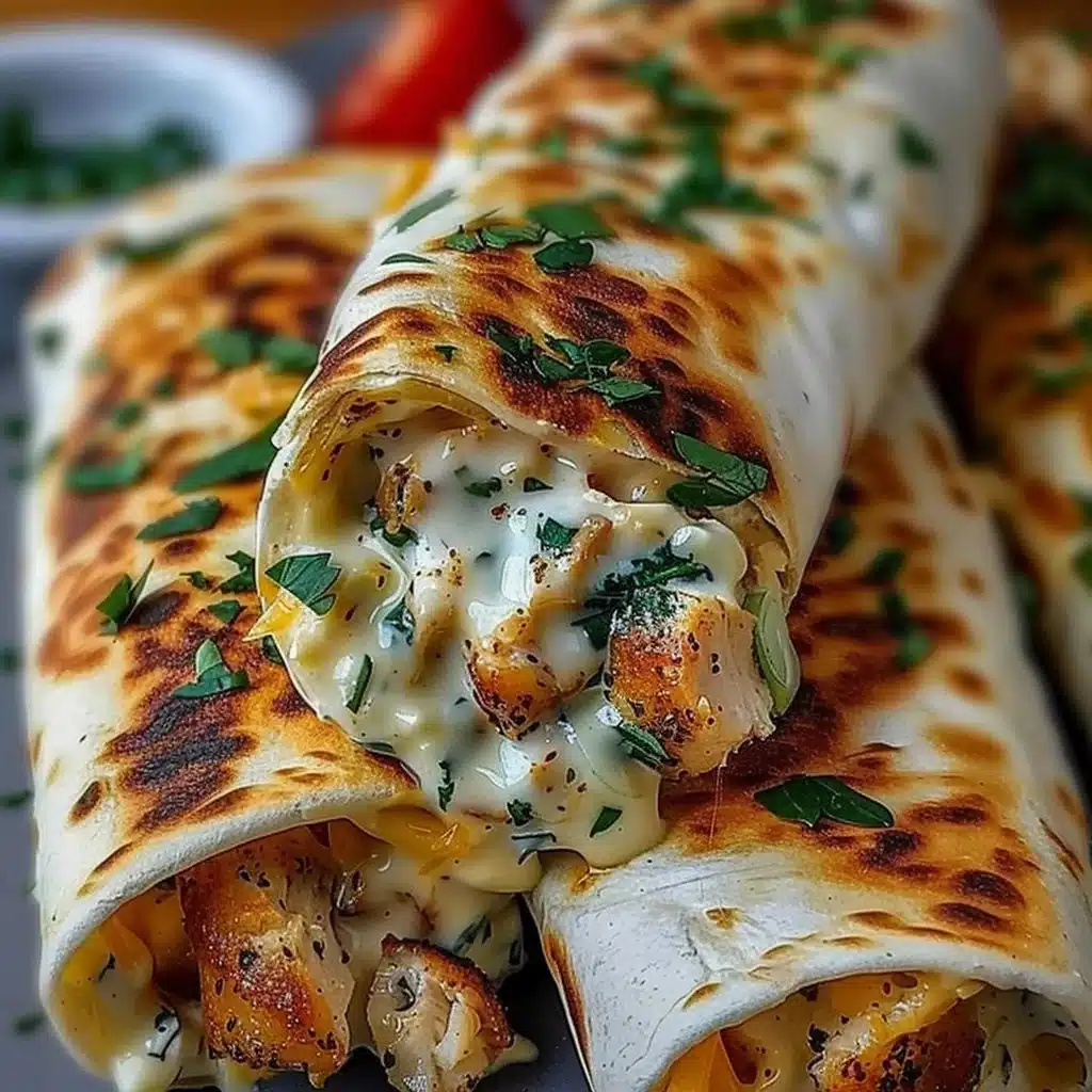 Cheesy Garlic Chicken Wraps 3 Cheesy Garlic Chicken Wraps