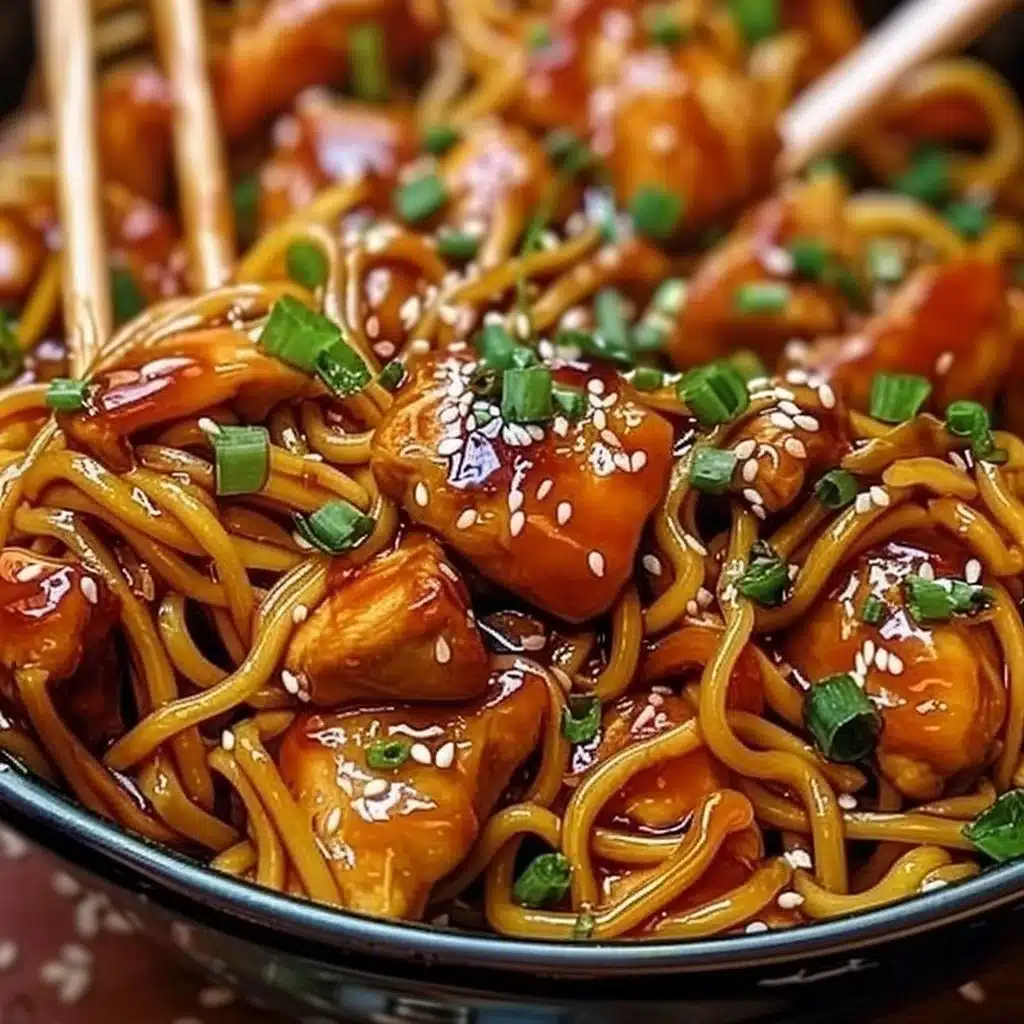 Chicken in Sticky Garlic Sauce with Noodles 3 Chicken in Sticky Garlic Sauce with Noodles