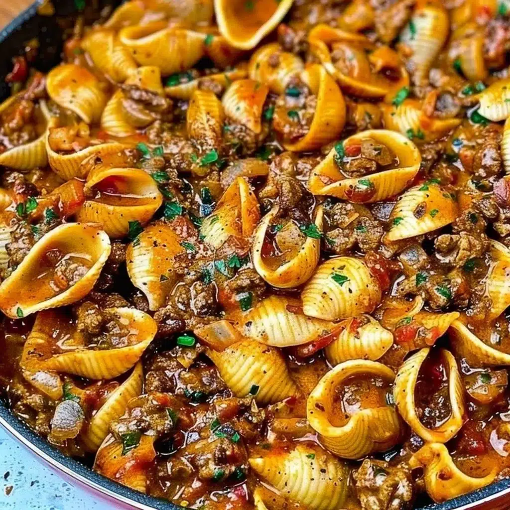 Creamy Beef and Shells 3 Creamy Beef and Shells