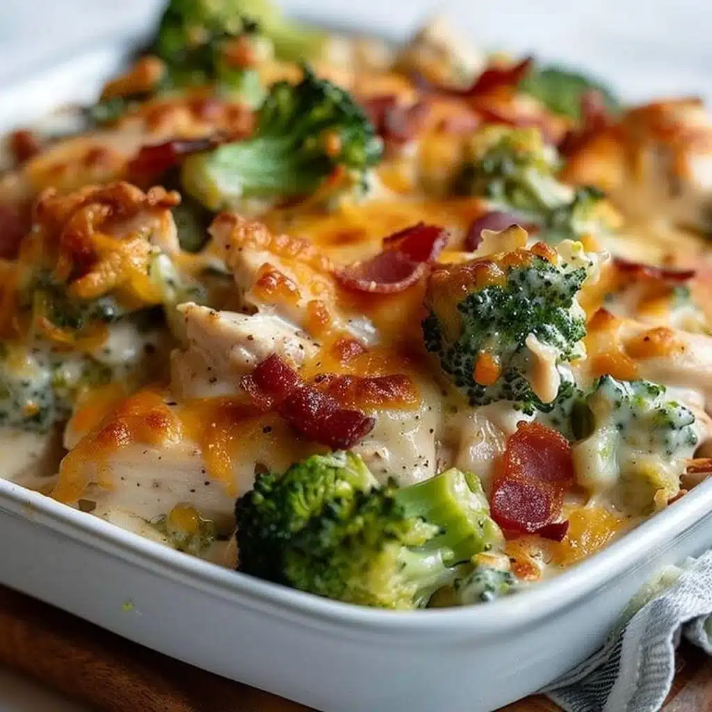 Creamy Low Carb Chicken Casserole with Broccoli and Bacon 3 Creamy Low Carb Chicken Casserole with Broccoli and Bacon