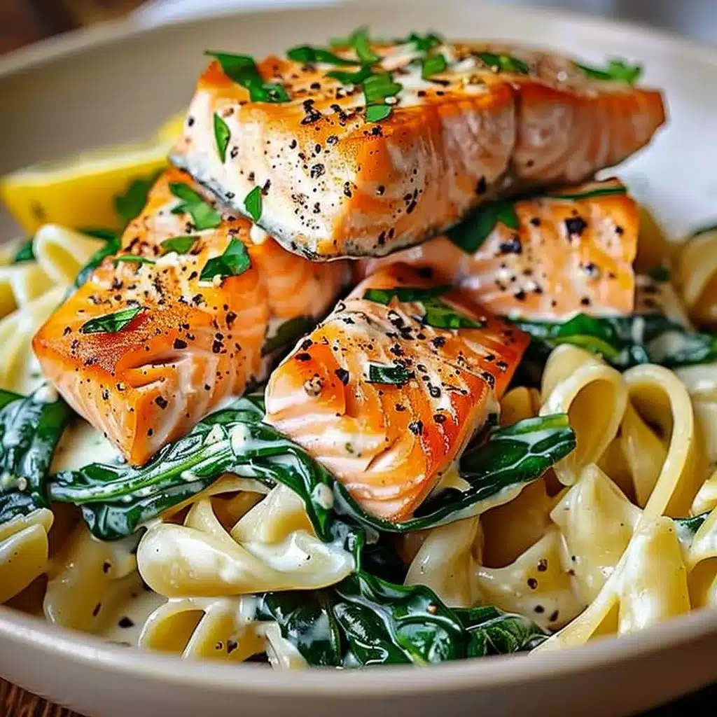 Creamy Spinach Salmon Pasta 3 Creamy Spinach Salmon Pasta