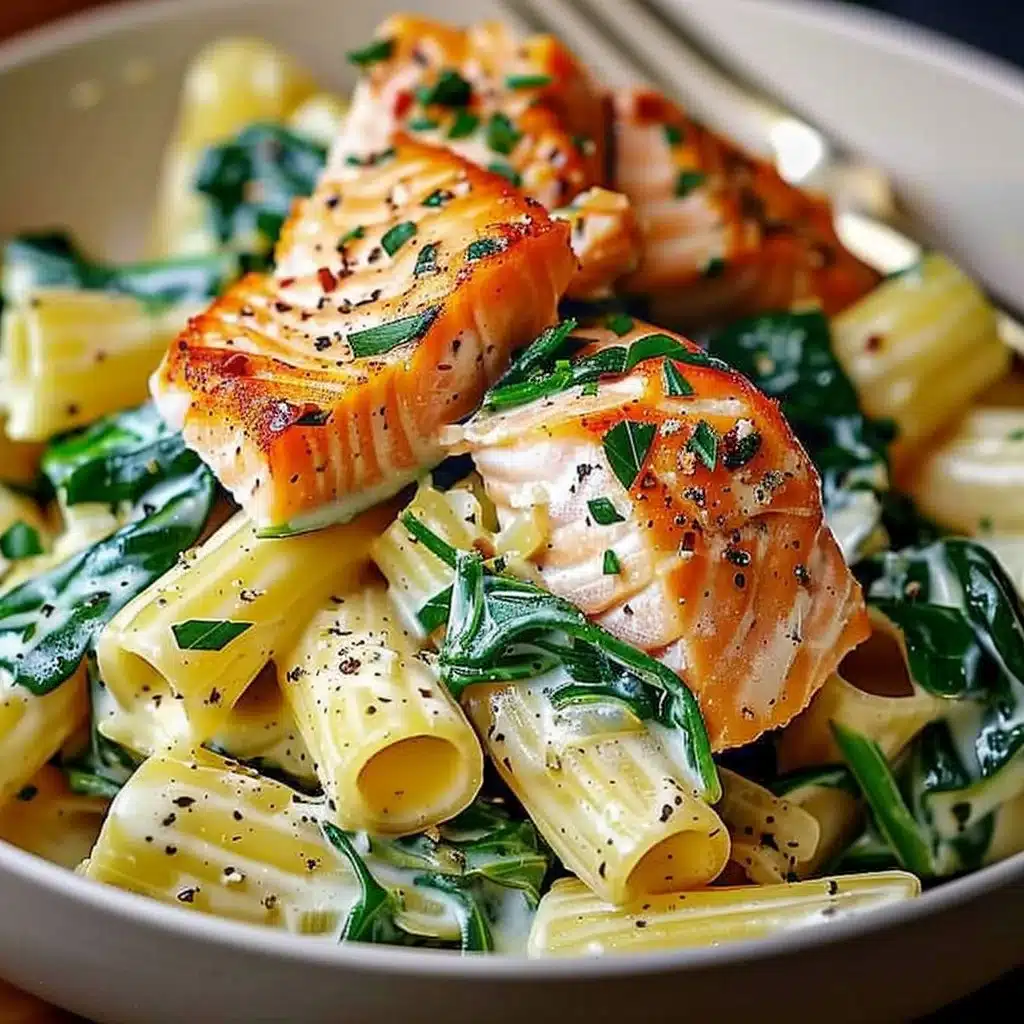 Creamy Spinach and Salmon Pasta 3 Creamy Spinach and Salmon Pasta