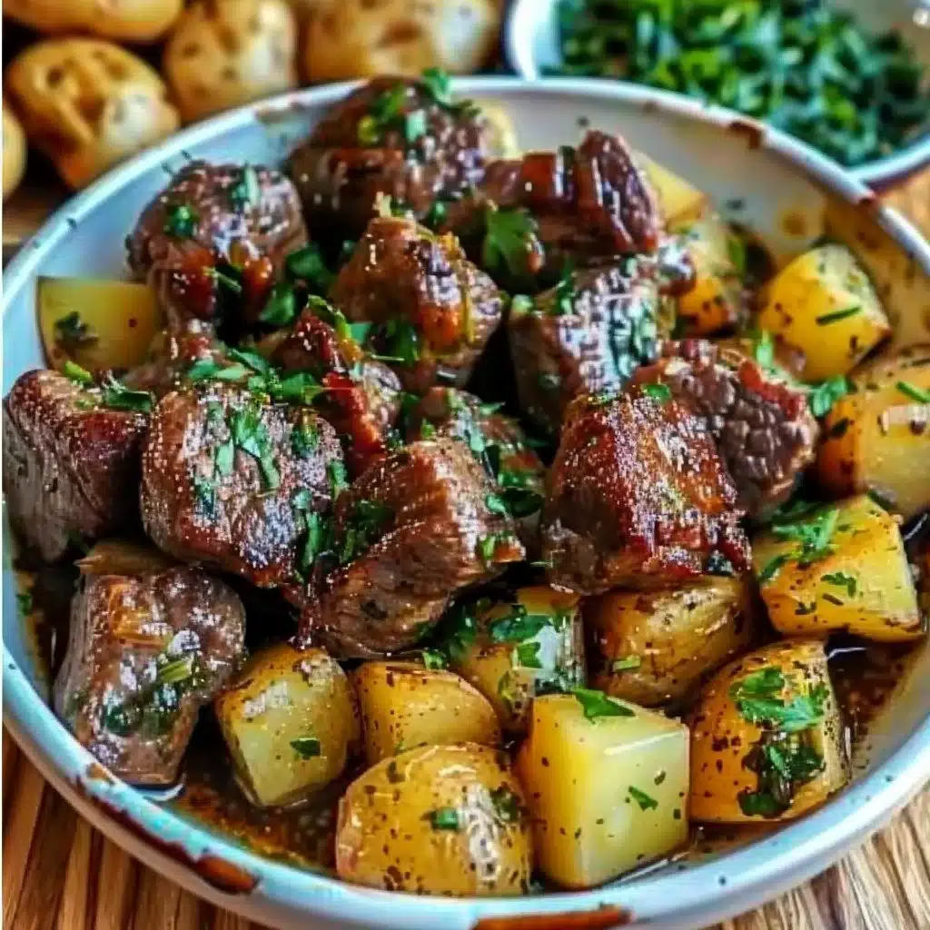 Garlic Butter Beef Bites with Potatoes 3 Garlic Butter Beef Bites with Potatoes