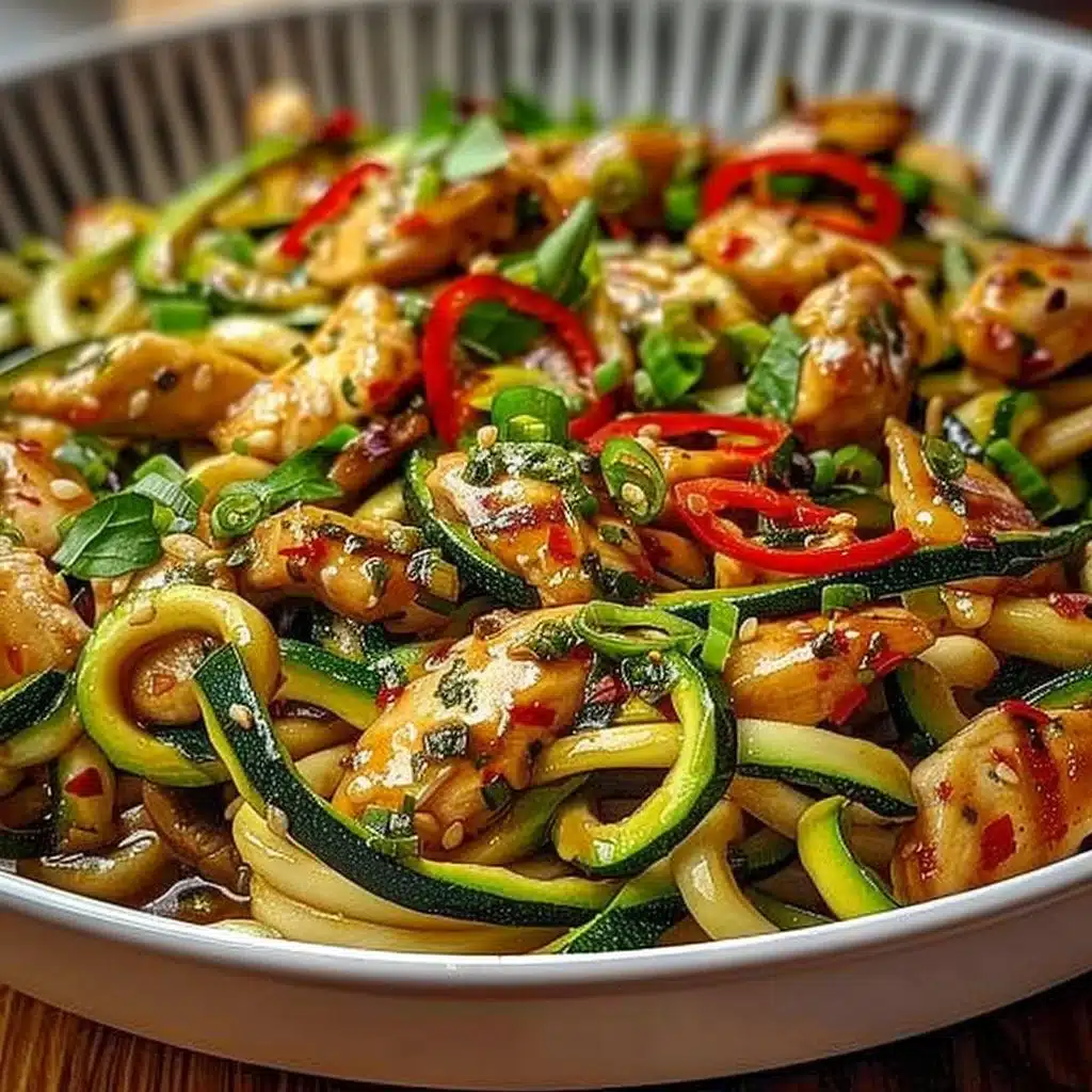 Garlic Chicken Zucchini Noodles Stir Fry 3 Garlic Chicken Zucchini Noodles Stir Fry