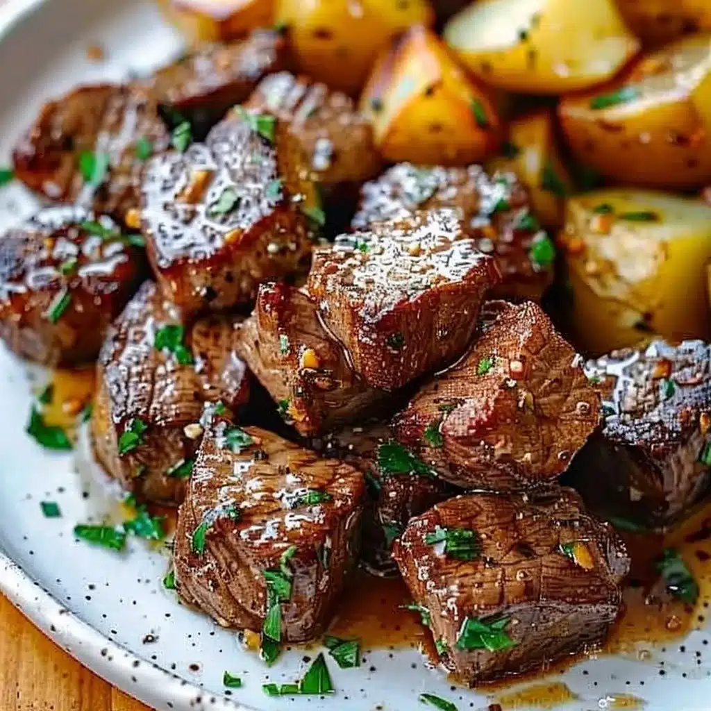 Garlic Steak Bites and Potatoes 3 Garlic Steak Bites and Potatoes