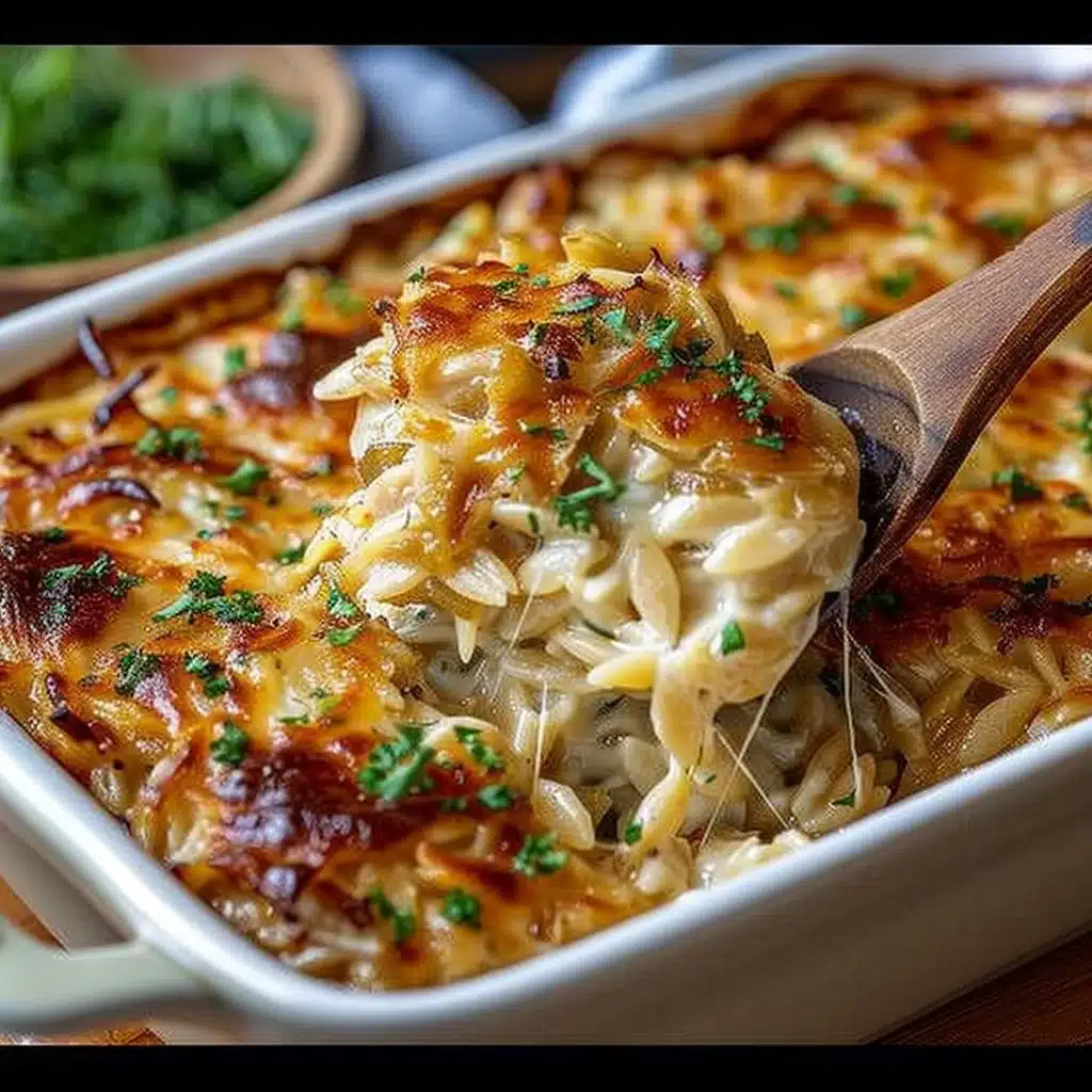 French Onion Chicken Orzo Casserole 3 French Onion Chicken Orzo Casserole